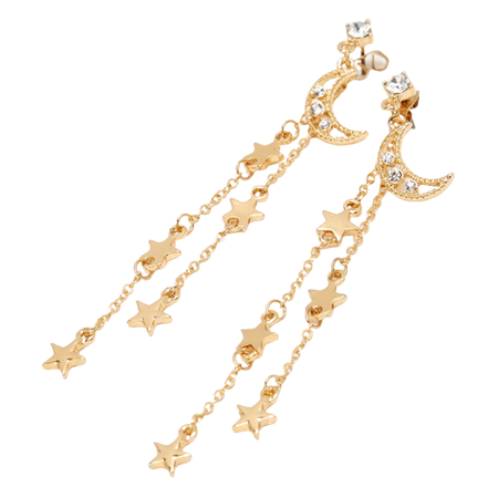 Claire's Gold Moon & Stars Linear Drop Earrings