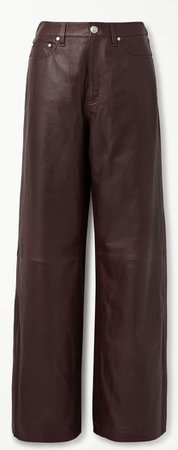 brown leathers trousers