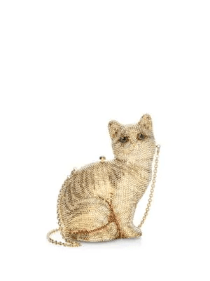Judith Leiber Cat Morris Crystal Clutch In Champagne | ModeSens