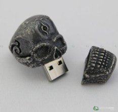 USB flash drive skull ring / Boing Boing