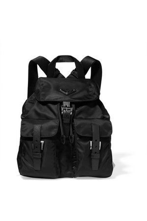Prada | Vela small leather-trimmed shell backpack | NET-A-PORTER.COM