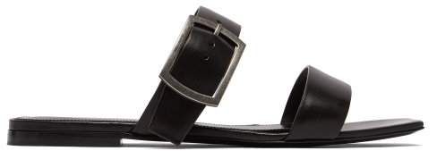 Oak Buckled Leather Sandals - Womens - Black
