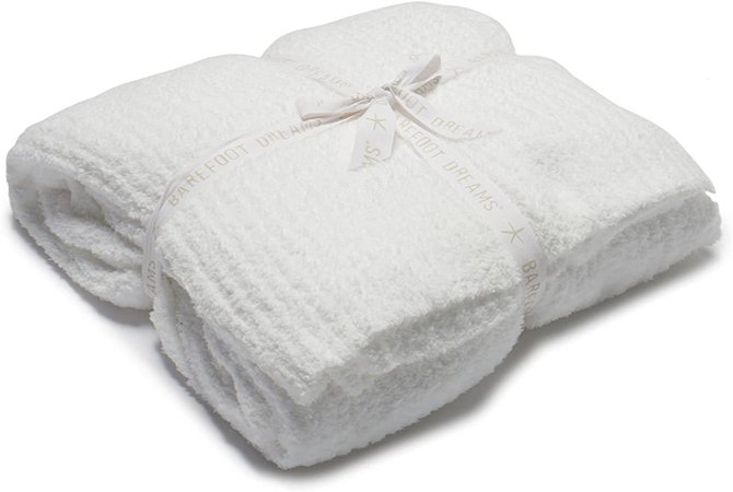 Amazon.com: Barefoot Dreams CozyChic Ribbed Bed Blanket Full/Queen White: Home & Kitchen