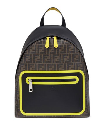 Fendi Men's FF Logo Neon Leather Backpack | Neiman Marcus