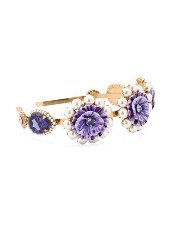 Dolce & Gabbana Diadema Floral Con Cristales - Farfetch