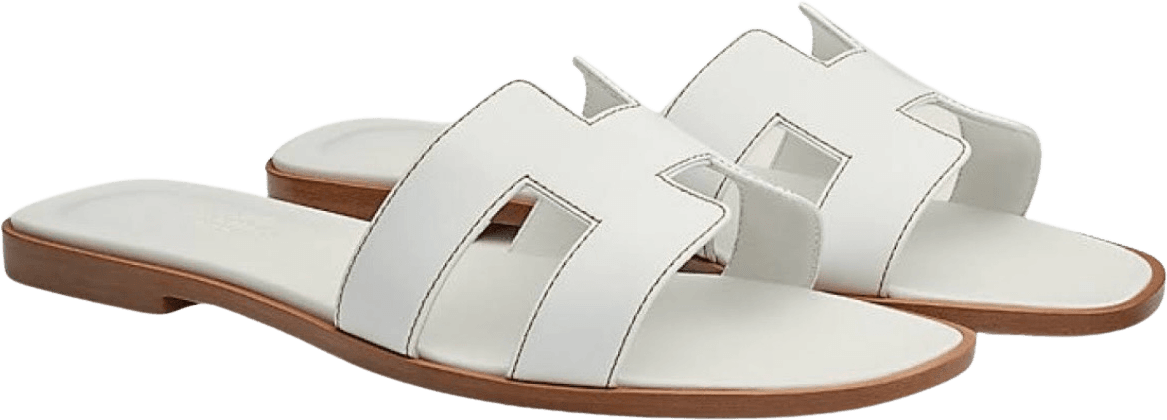 white Hermes sandals