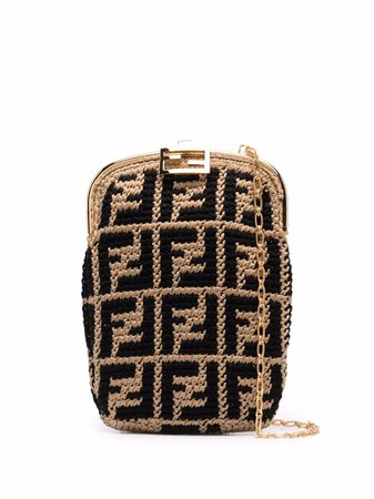 Shop Fendi Baguette crochet phone bag with Express Delivery - FARFETCH