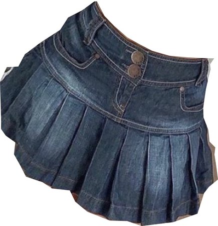y2k denim pleated skirt