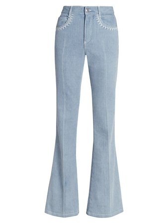 Chloé Recycled Denim Stretch Flared Jeans | SaksFifthAvenue