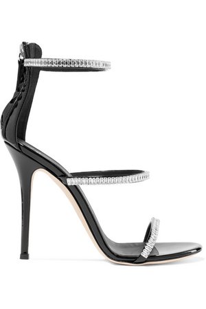 Giuseppe Zanotti | Harmony crystal-embellished patent-leather sandals | NET-A-PORTER.COM