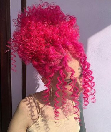 Hot Pink Curly Up-do