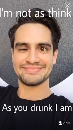 i'm not as think you drunk as i am brendon urie