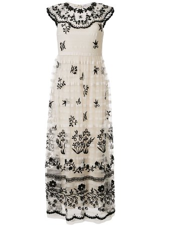 RED Valentino Floral Embroidered Maxi Dress - Farfetch