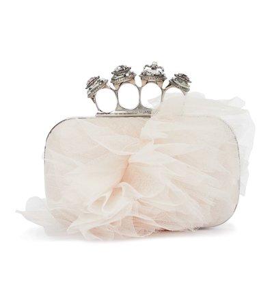 Alexander McQueen - Clutch Four-Ring Spider in tulle | Mytheresa