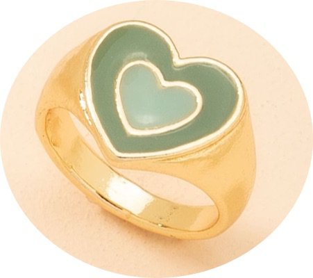 green heart ring