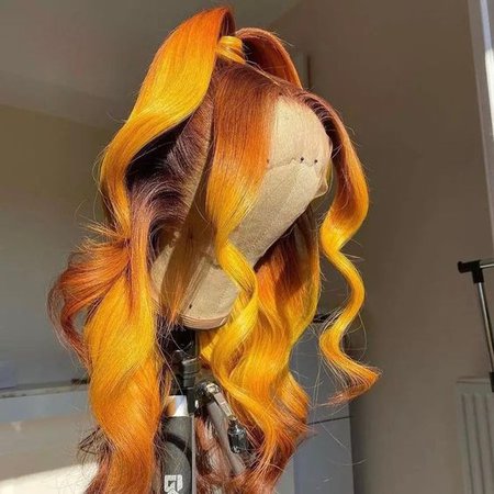 Highlight ginger lace front wigs ombre orange HD lace frontal human hair wigs pre plucked baby hair wig body wave