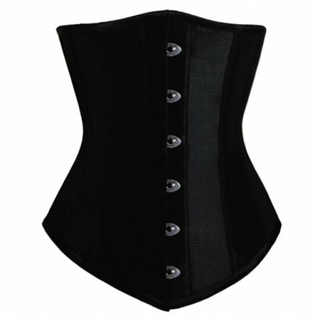 *clipped by @luci-her* Black Satin Gothic Basque Steel Boned Waist Training | RebelsMarket