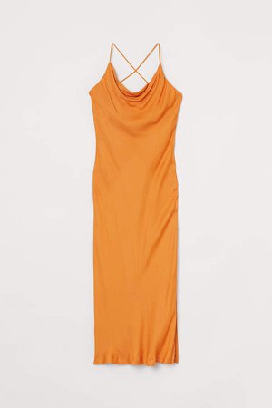 Satin Dress - Orange