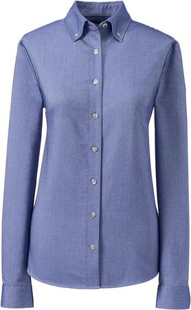 Lands' End School Uniform Women's Long Sleeve Oxford Dress Shirt at Amazon Women’s Clothing store