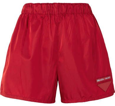 Appliquéd Shell Shorts - Red