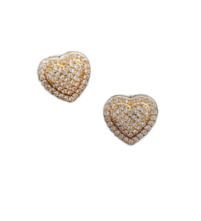 SHEIN- zircon heart decor stud earrings