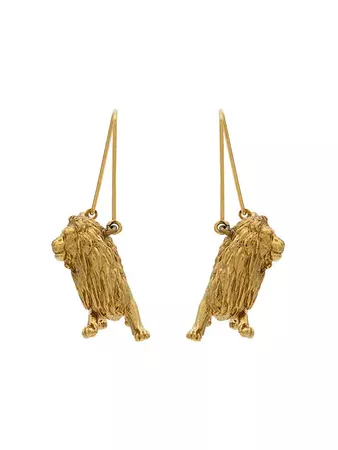 Givenchy Gold Metallic Leo Zodiac Earrings