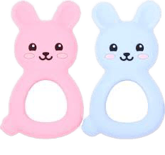 pink and blue bunny tether