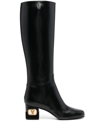 Valentino Garavani VLogo Heel knee-high Boots - Farfetch
