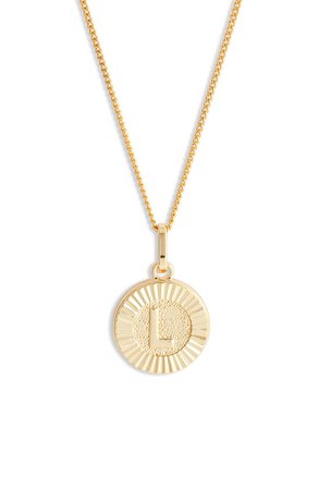 Bracha Initial Medallion Pendant Necklace | Nordstrom