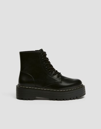 Black platform sole boots