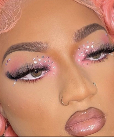 pink rhinestone eyeshadow