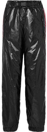 Striped Glossed Straight-leg Ski Pants - Black