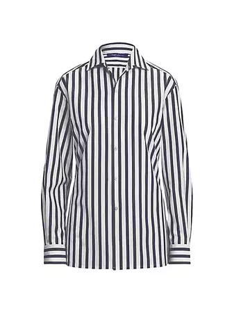 Shop Ralph Lauren Collection Capri Striped Button-Up Shirt | Saks Fifth Avenue