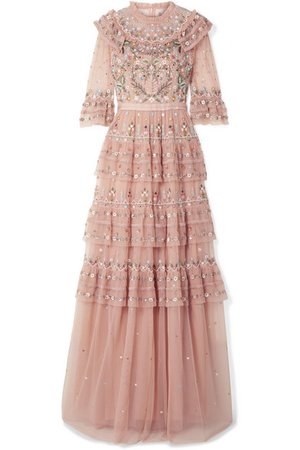 Needle & Thread | Paradise ruffled embroidered tulle gown | NET-A-PORTER.COM