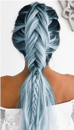 blue hair braid