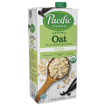 (6 pack) Pacific Foods Organic Oat Milk Non-Dairy Vanilla Beverage, 32 fl oz - Walmart.com