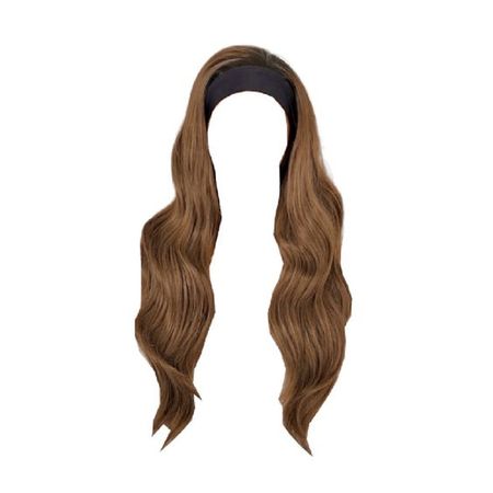 long wavy brown hair black headband sweatband