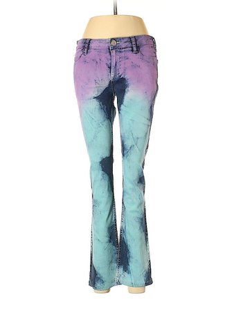 Allen B. by Allen Schwartz 100% Cotton Floral Purple Jeans Size 8 - 84% off | thredUP