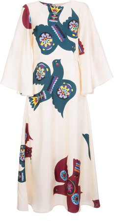 La DoubleJ Sorella Printed Silk Dress