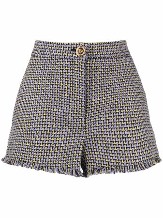 Versace Shorts De Tweed Con Flecos - Farfetch