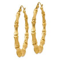 AA Jewels - 14k Yellow Gold Bamboo Hoop Earrings - 43mm x 10mm - Walmart.com