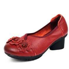 Hot-sale Genuine Leather Handmade Flower Loafers Soft Flat Casual Shoes - NewChic