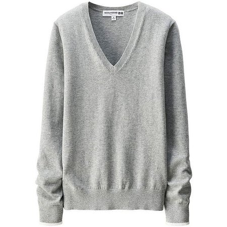 UNIQLO Ines Cotton Cashmere V Neck Sweater