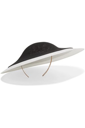 Philip Treacy | Two-tone sinamay straw hat | NET-A-PORTER.COM