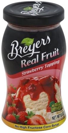 Breyers Real Fruit, Strawberry Topping - 8.4 oz, Nutrition Information | Innit