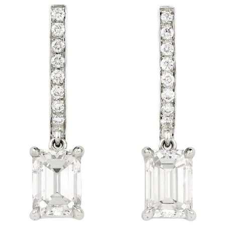 Julius Cohen GIA Certified Diamond Drop Earrings
