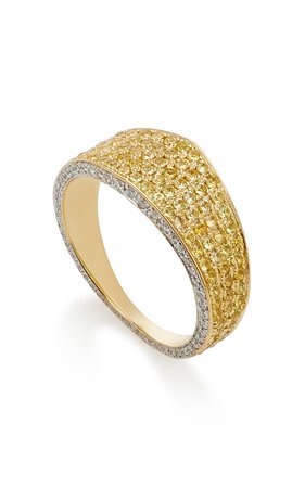18K Yellow Gold, Diamond, and Yellow Sapphire Ring by Ralph Masri | Moda Operandi
