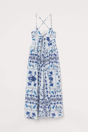 Wide-cut Cotton Dress - Blue