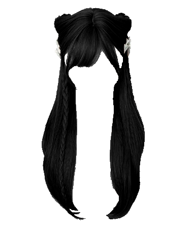 Black Bow Horns Lolita Hair Long and Straight (Dei5 edit)