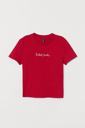 Cotton T-shirt - Red - | H&M US
